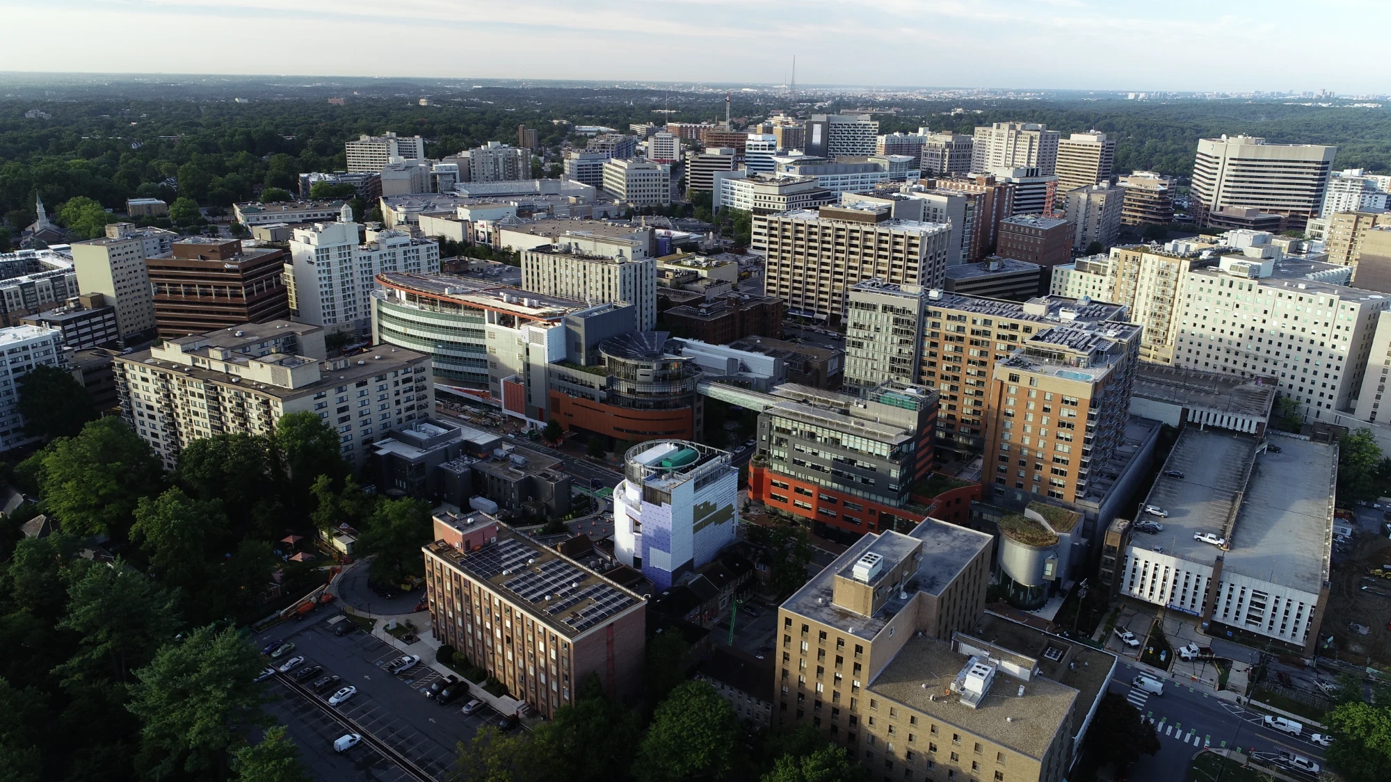 Aerial view of downtown Silver Spring